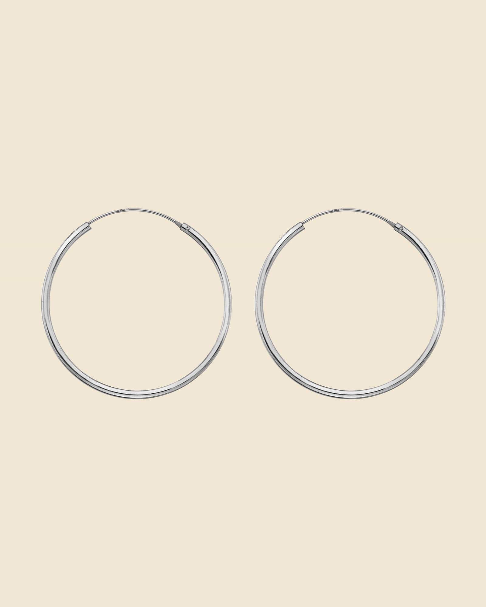 Sterling Silver 40mm Hoops