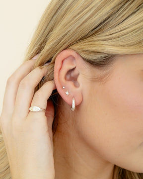 Cubic Zirconia North Star Oval Signet Ring