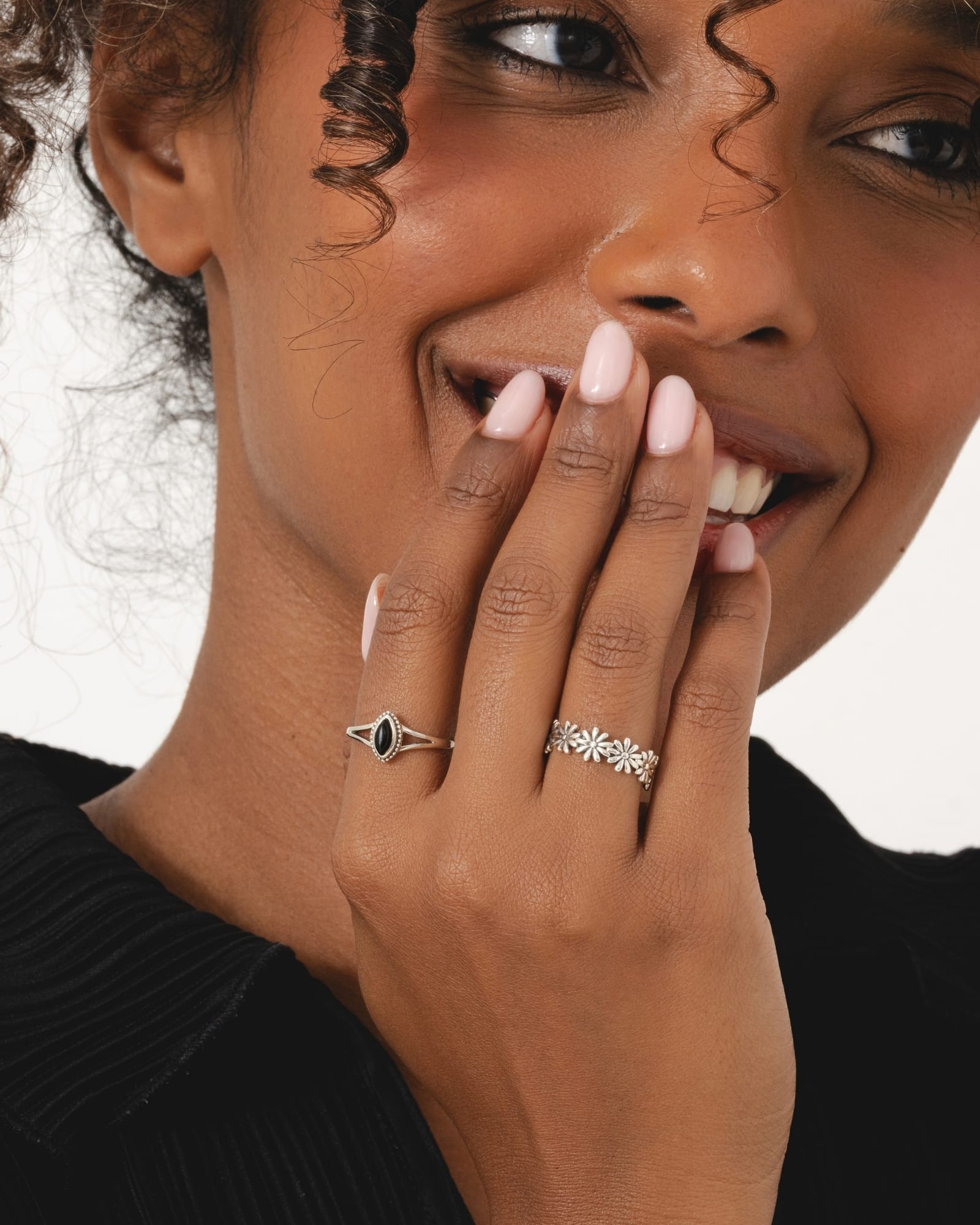 Sterling Silver and Gemstone Mini Marquise Ring