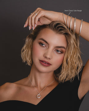 Sterling Silver Fine Tube Bangle