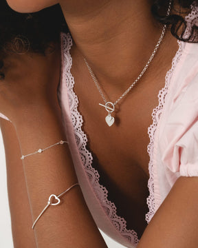 Sterling Silver Mini Trio Heart Bracelet