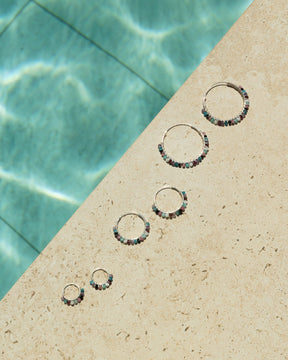 Sterling Silver Gemstone Tassel Hoops