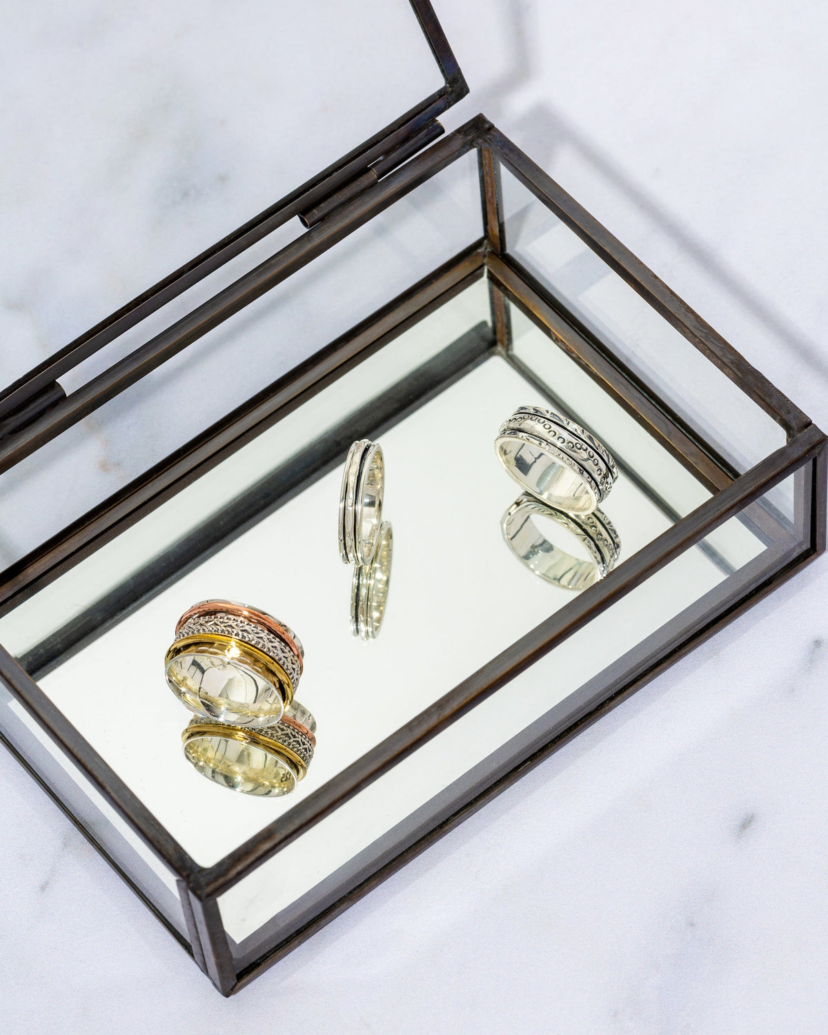 Sterling Silver Thin Hammered Spinning Ring