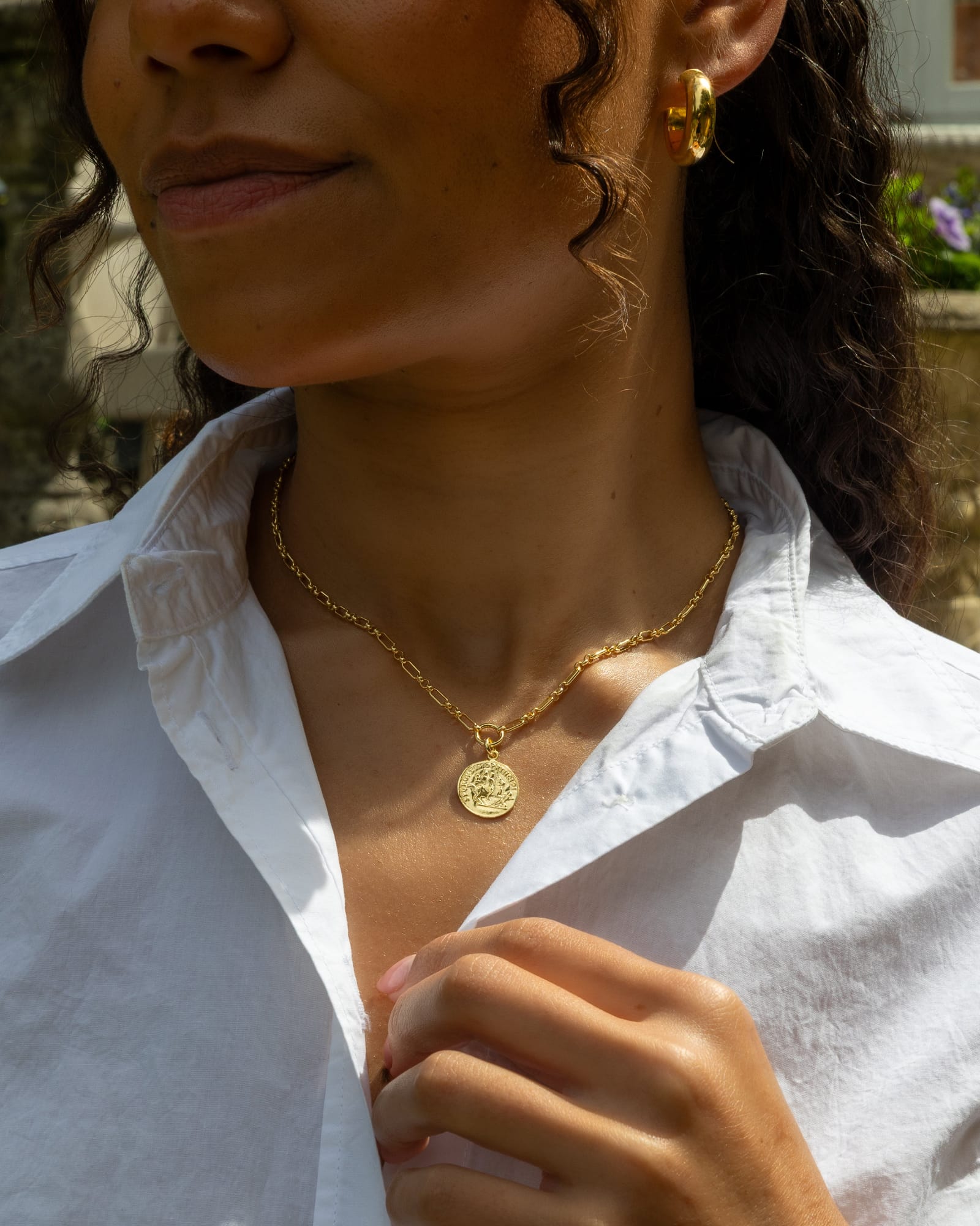 Gold Plated Roman Coin Necklace