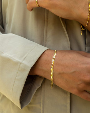 Sterling Silver Flat Curb Chain Bracelet