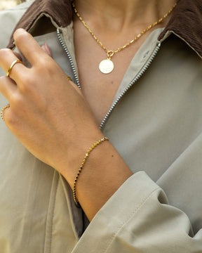 Gold Plated Neat Bobble Bracelet