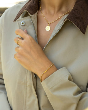 Gold Plated Neat Bobble Bracelet