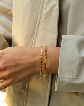 Gold Plated Neat Bobble Bracelet