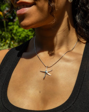 Sterling Silver Organic Starfish Pendant