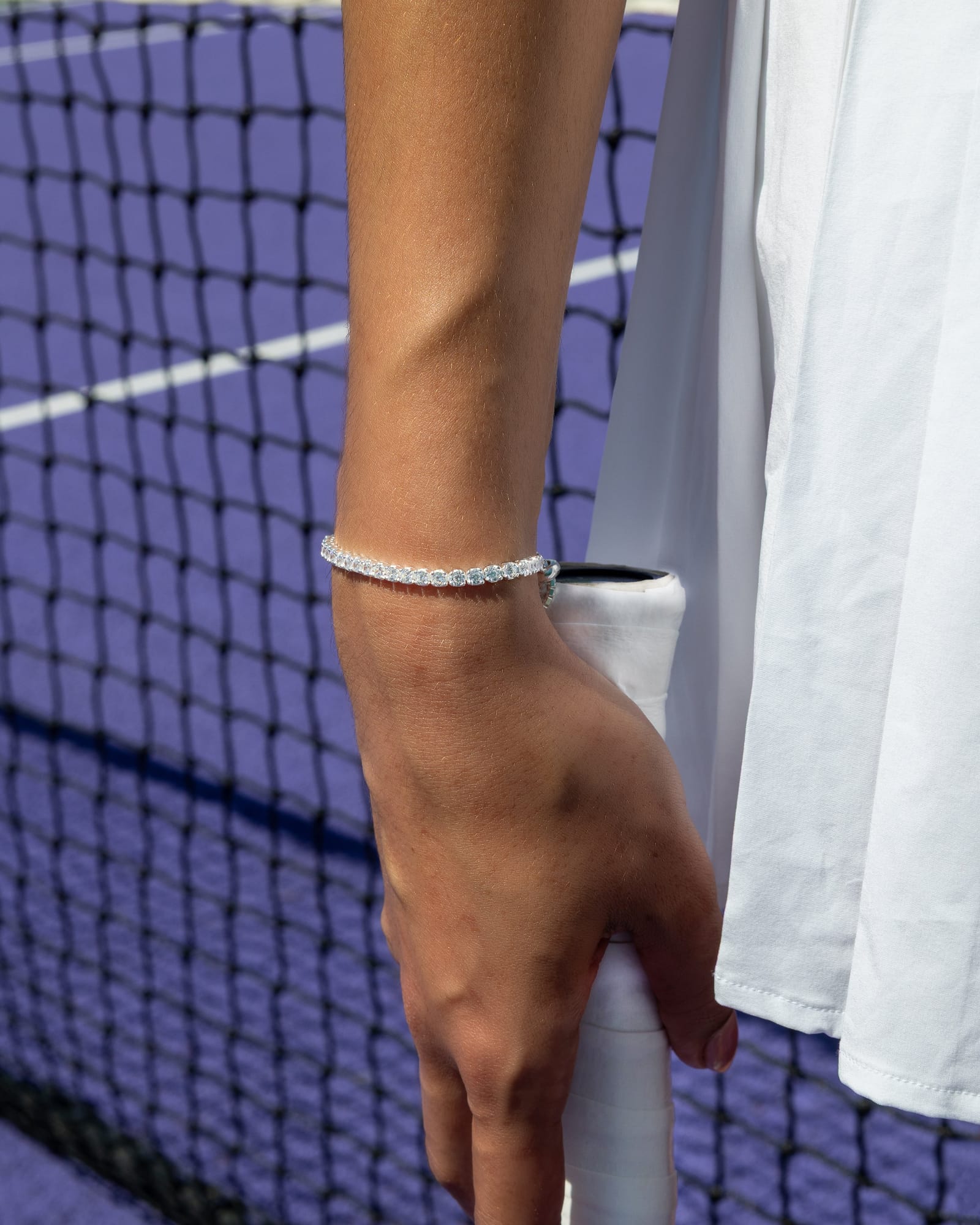 Sterling Silver and Claw Set Cubic Zirconia Slider Tennis Bracelet