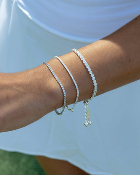 Sterling Silver and Claw Set Cubic Zirconia Slider Tennis Bracelet