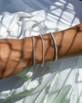 Sterling Silver and Cubic Zirconia Square Set Tennis Bracelet