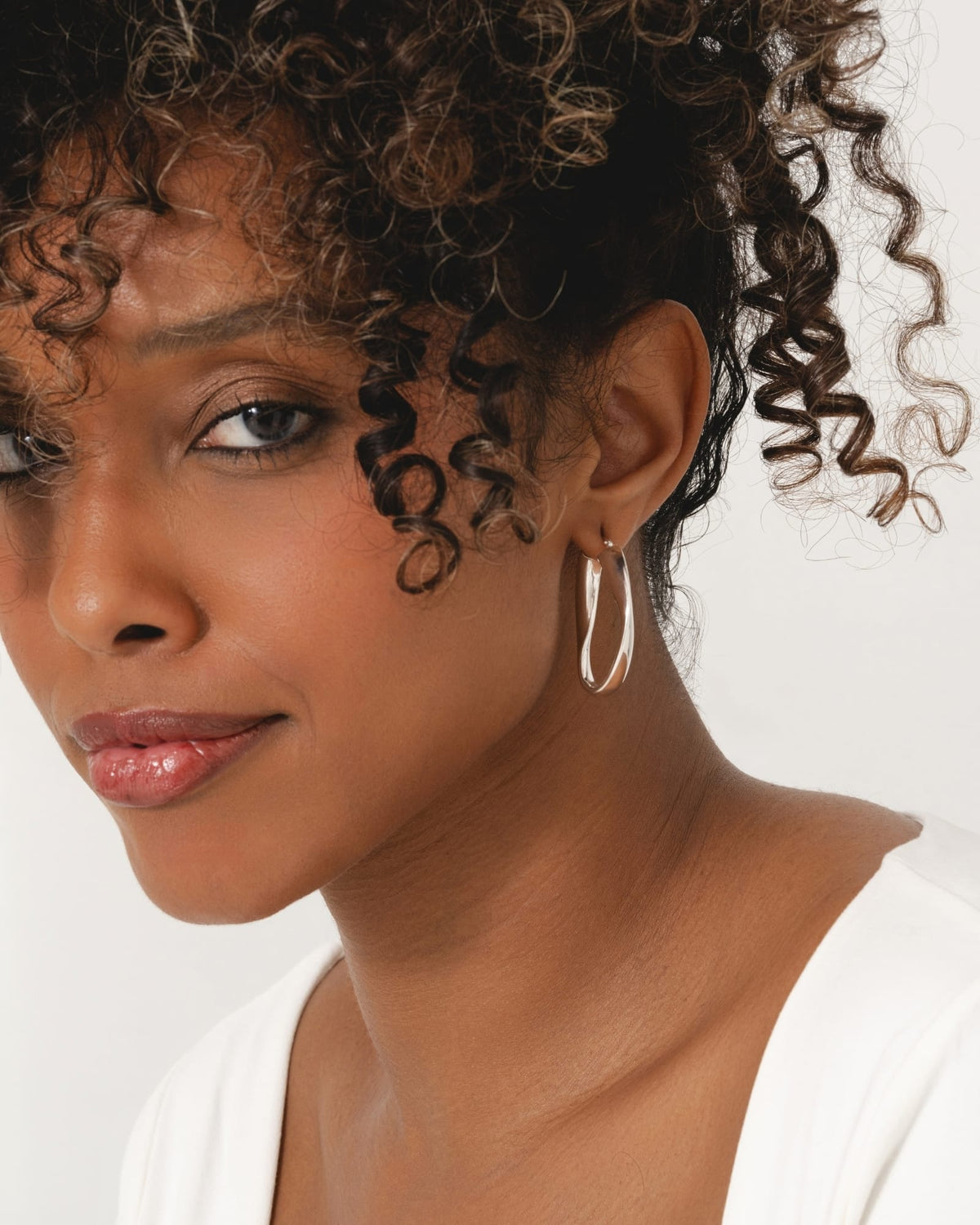 Sterling Silver Chunky Organic Hoops