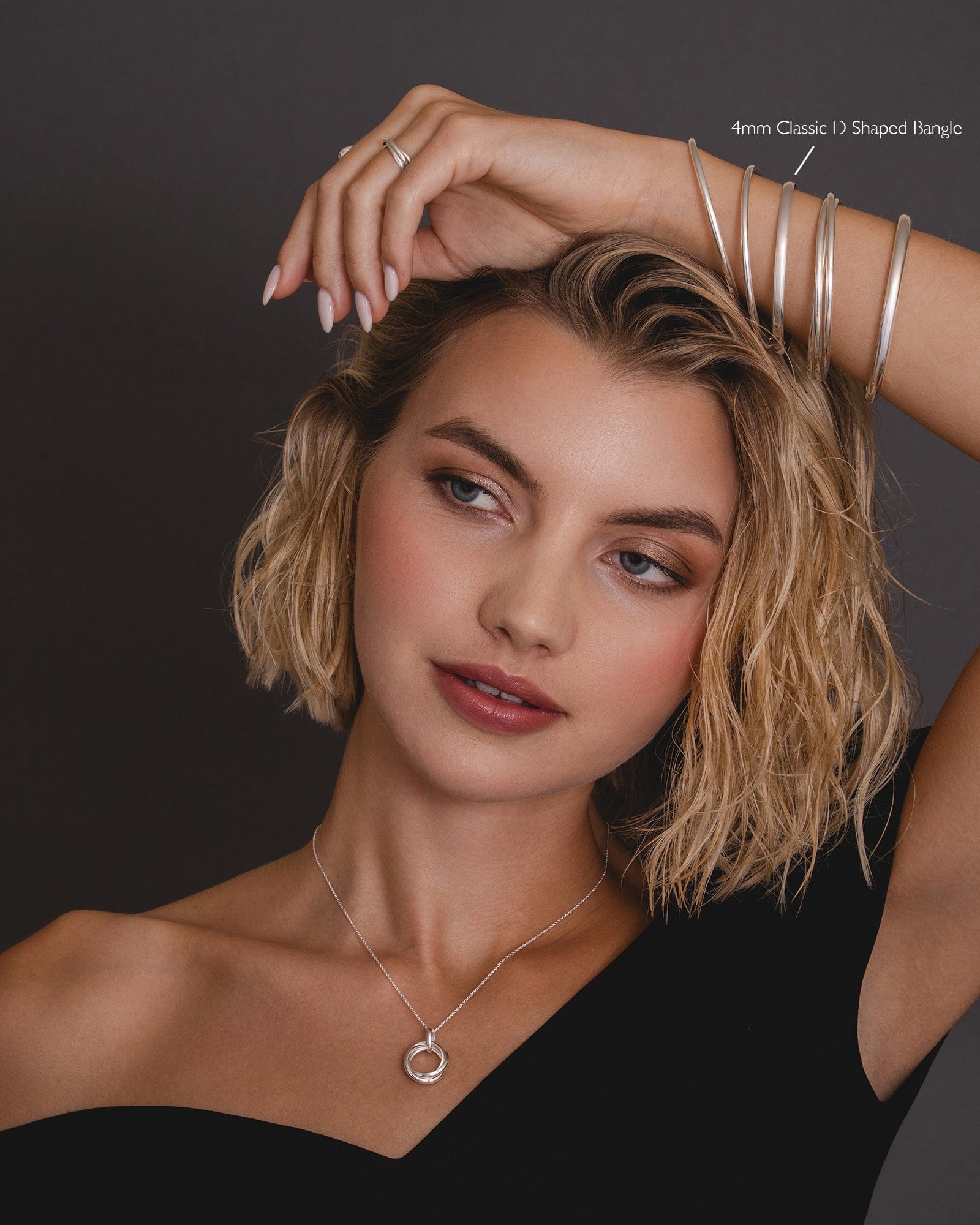 Sterling Silver 4mm Classic D-Shape Bangle