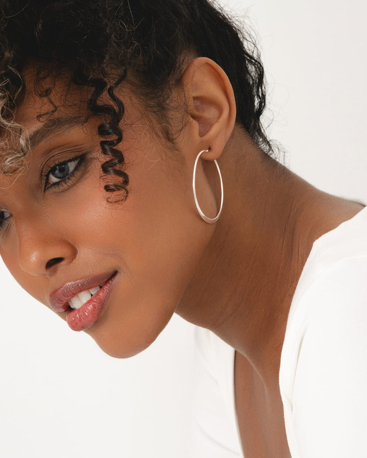 Sterling Silver Modern Creole Hoop