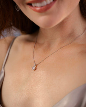 Sterling Silver and Cubic Zirconia Solitaire Necklace