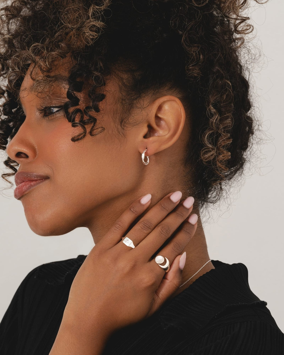 Sterling Silver Organic Twist Mini Hoops