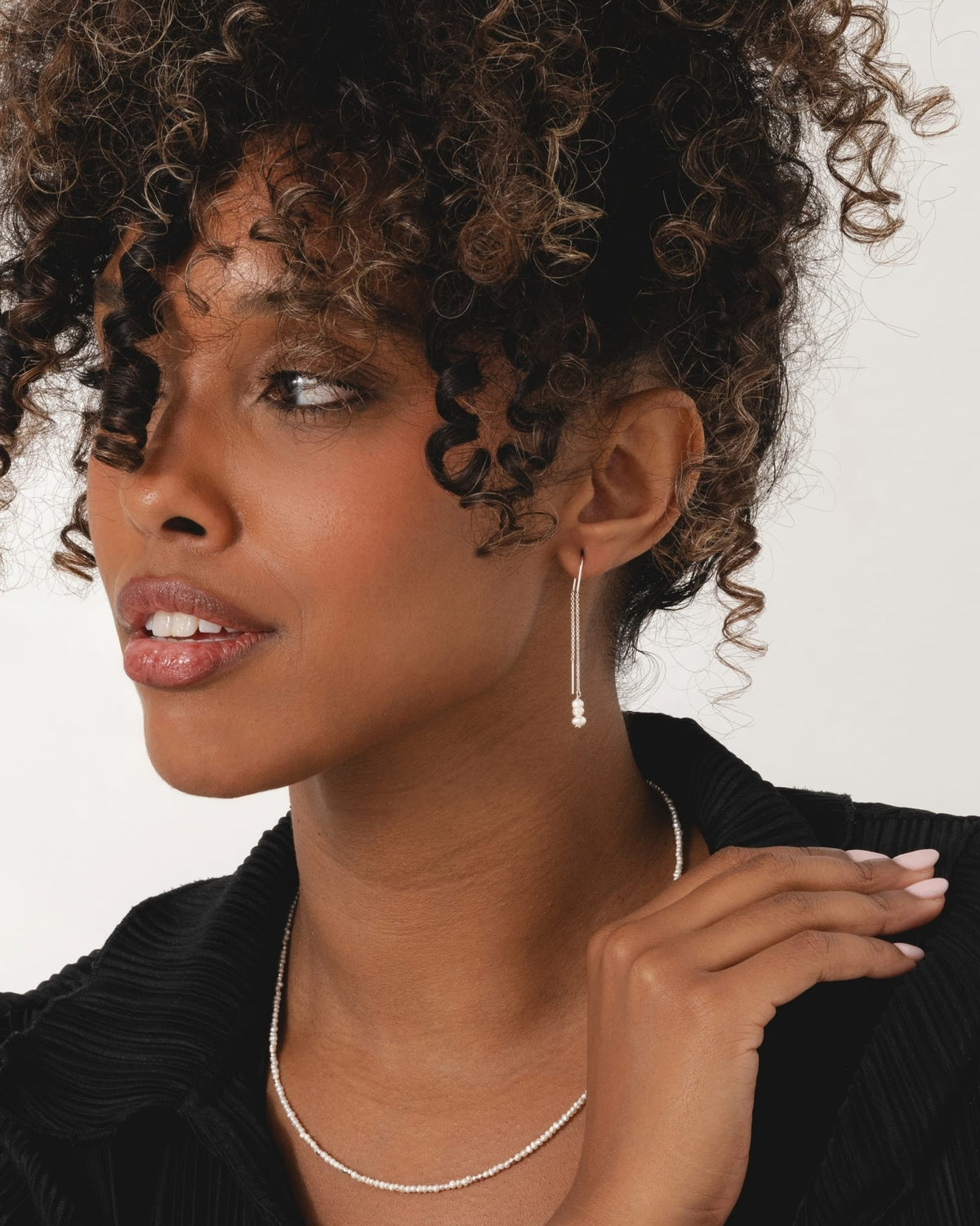 Sterling Silver and Freshwater Pearl Stacked Earrings