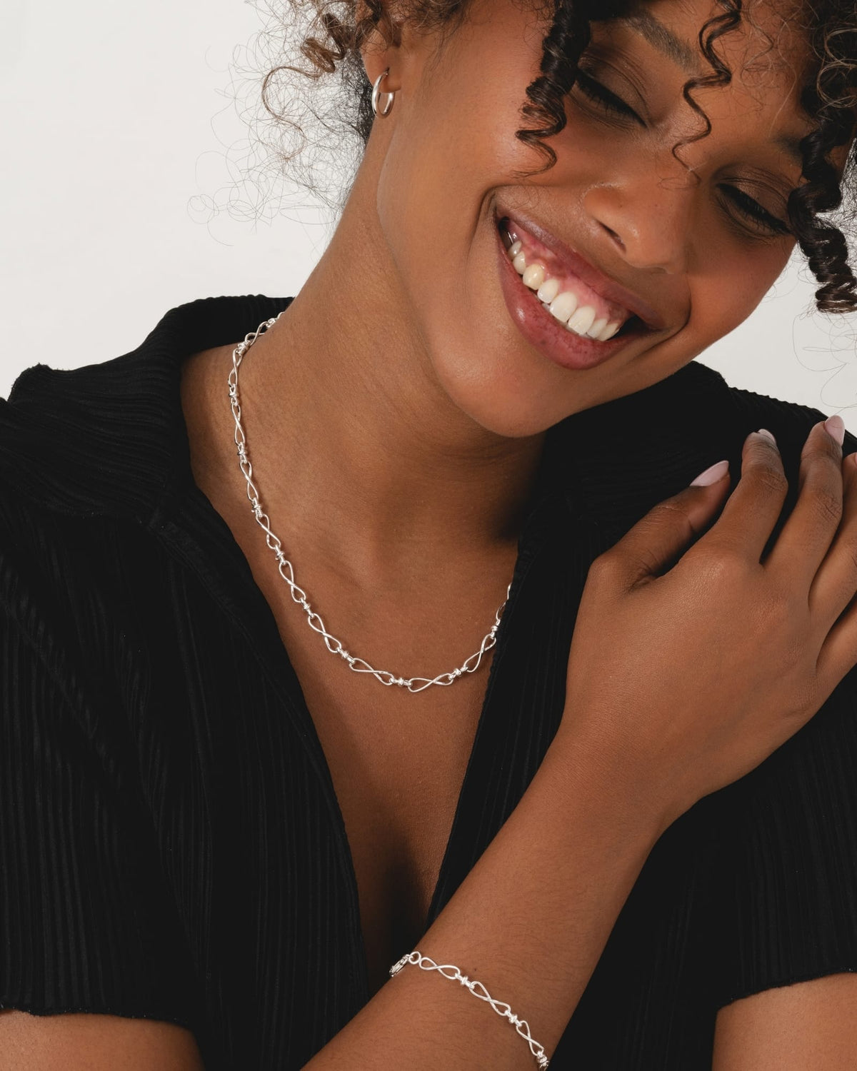 Sterling Silver Infinity Link Necklace