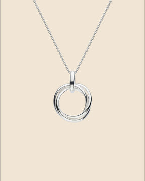 Sterling Silver Triple Ring Pendant Necklace (18")