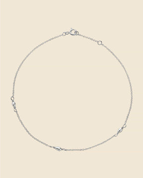 Sterling Silver and Freshwater Pearl Station anklet