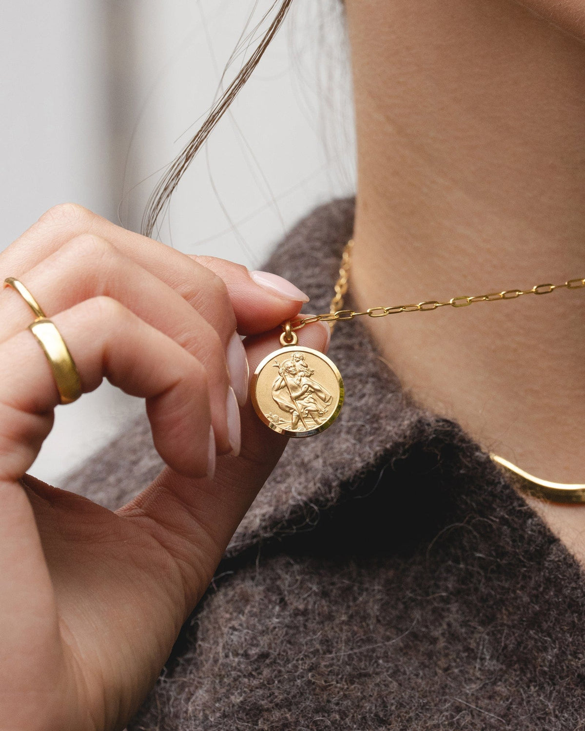 Gold Plated St Christopher Pendant