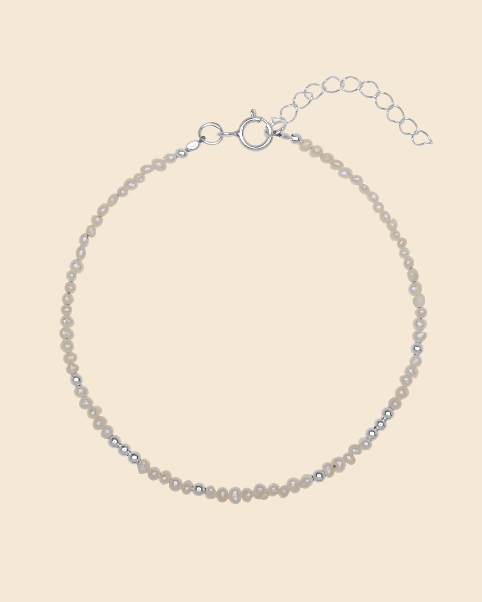 Sterling Silver and Micro Pearl Beaded Bracelet