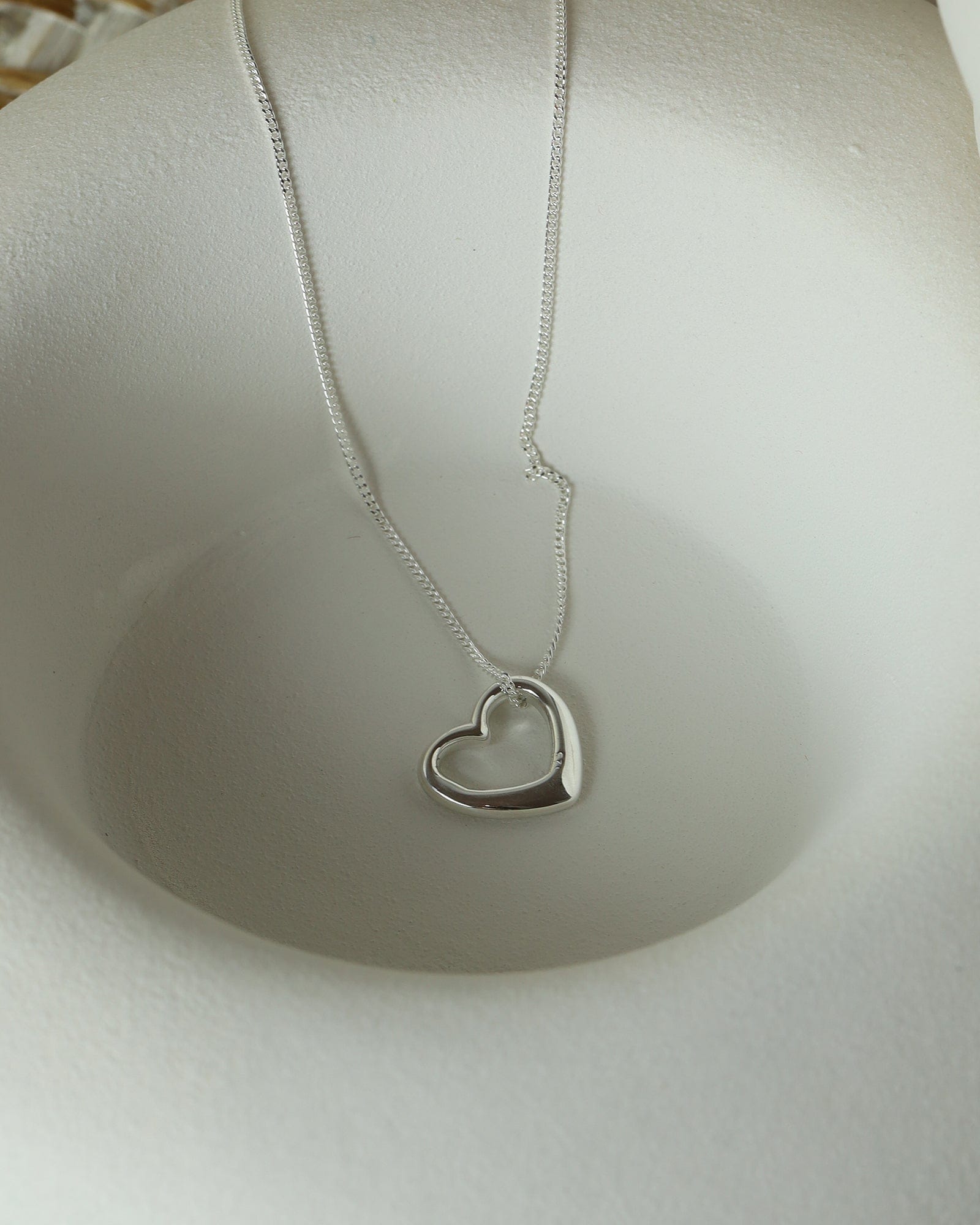 Sterling Silver Threaded Heart Necklace