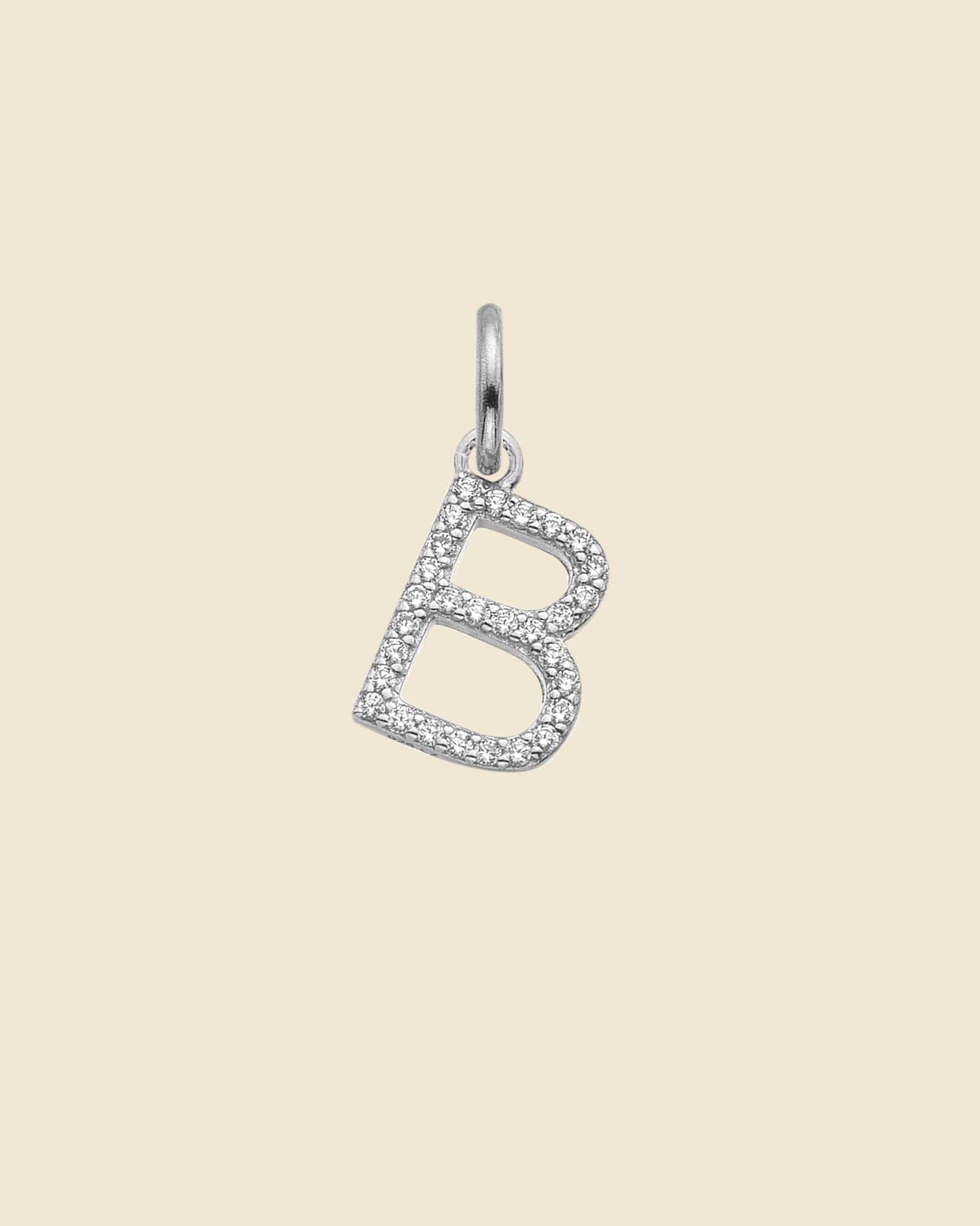 Sterling Silver and Cubic Zirconia Letter Pendants (Choose your letter)
