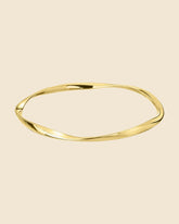 Gold Plated Ribbon Twist Bangle