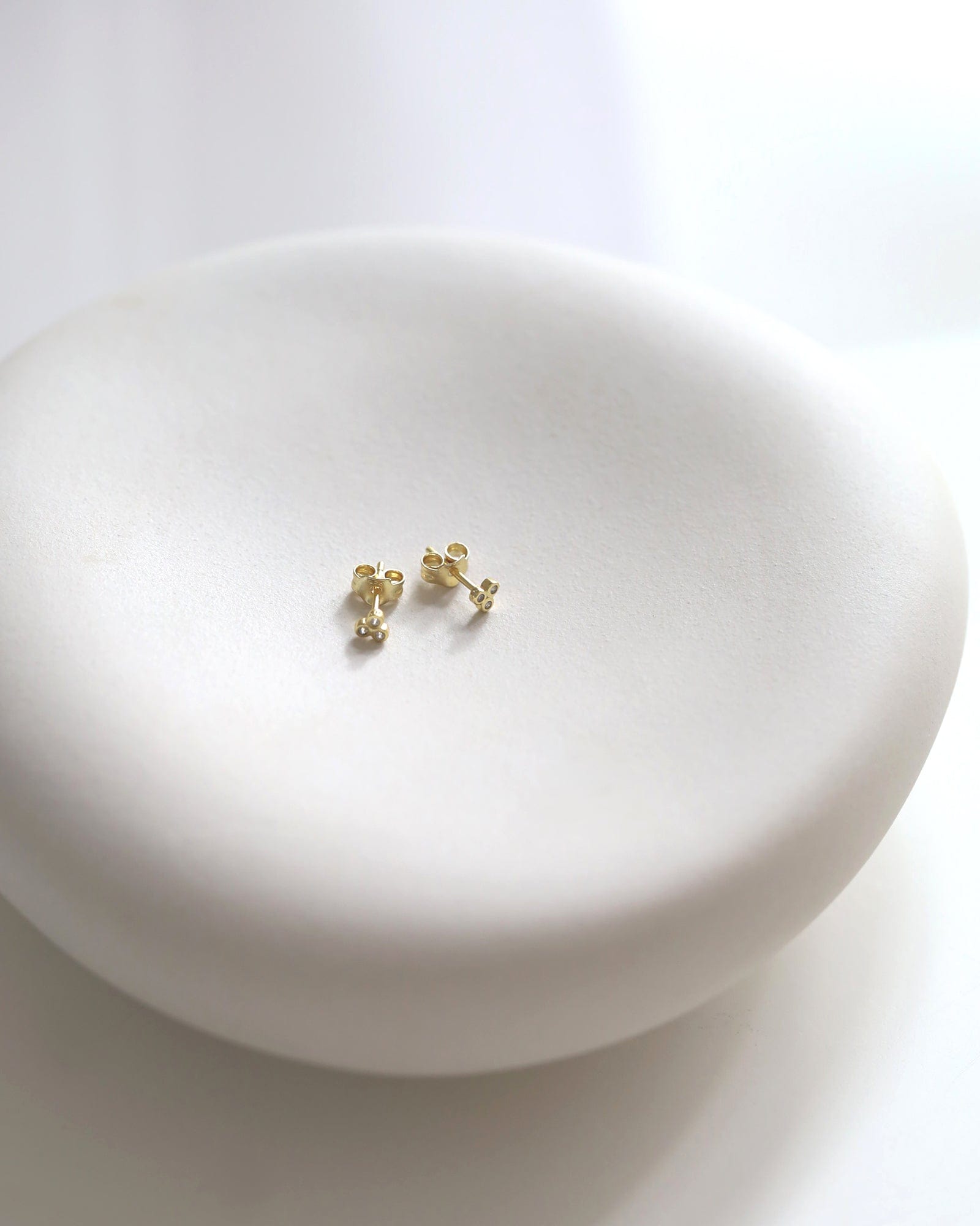 Gold Plated and Cubic Zirconia Mini Trio Studs