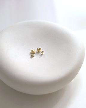 Gold Plated and Cubic Zirconia Mini Trio Studs