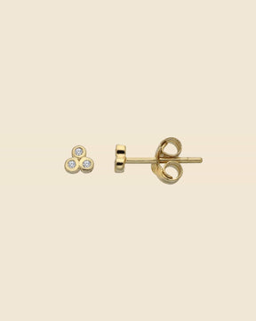 Gold Plated and Cubic Zirconia Mini Trio Studs