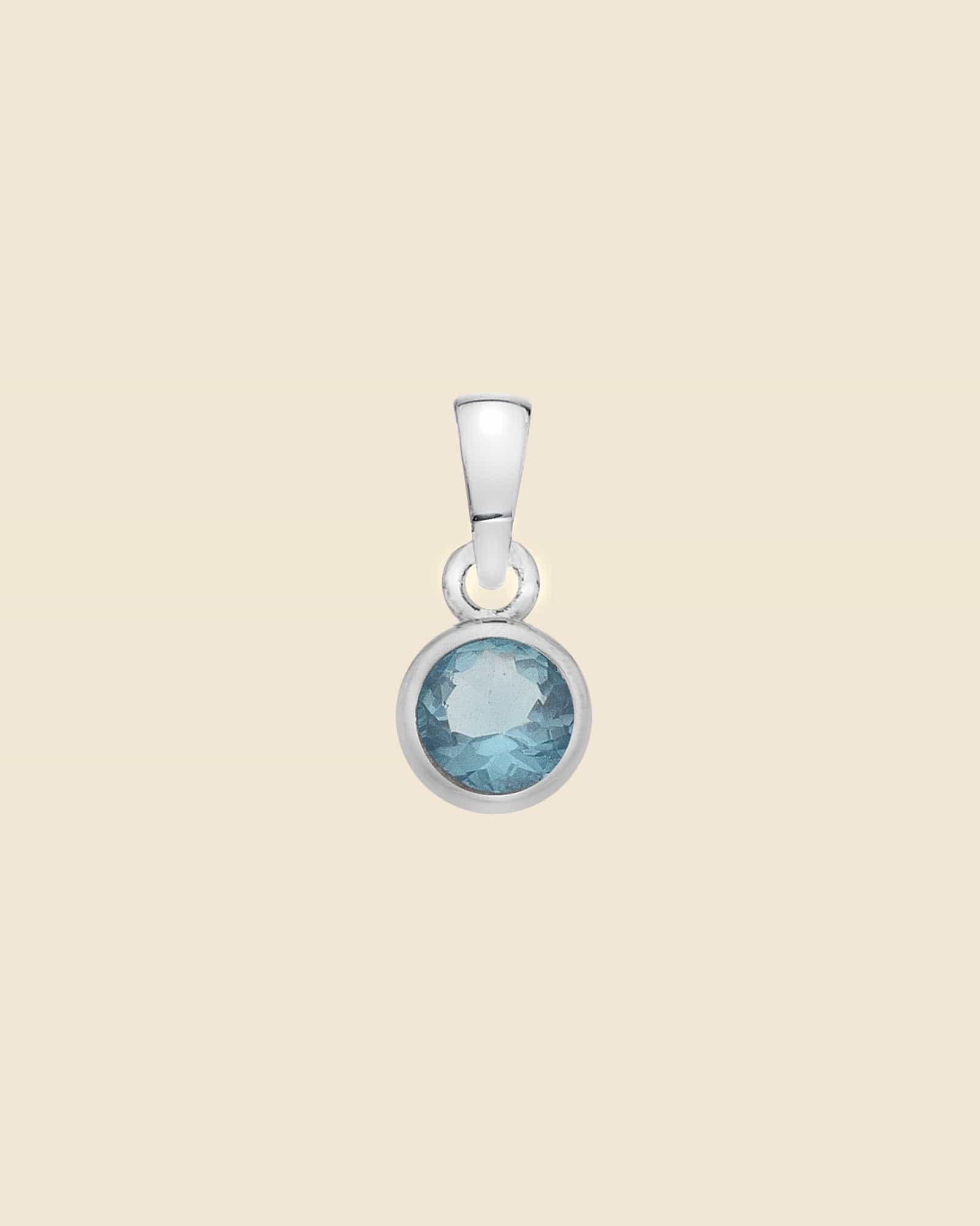 Sterling Silver and Cubic Zirconia Birthstone Pendant