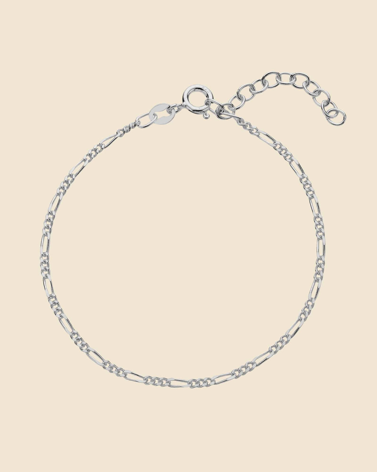 Sterling Silver Light Figaro Chain Bracelet