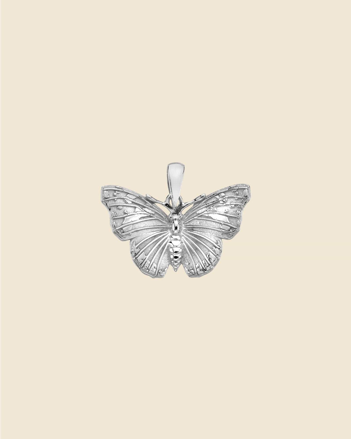 Sterling Silver Detailed Butterfly Pendant