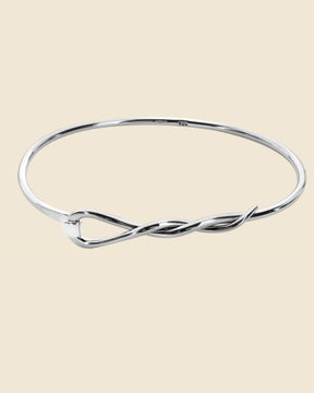 Sterling Silver Hook Loop Twist Bangle