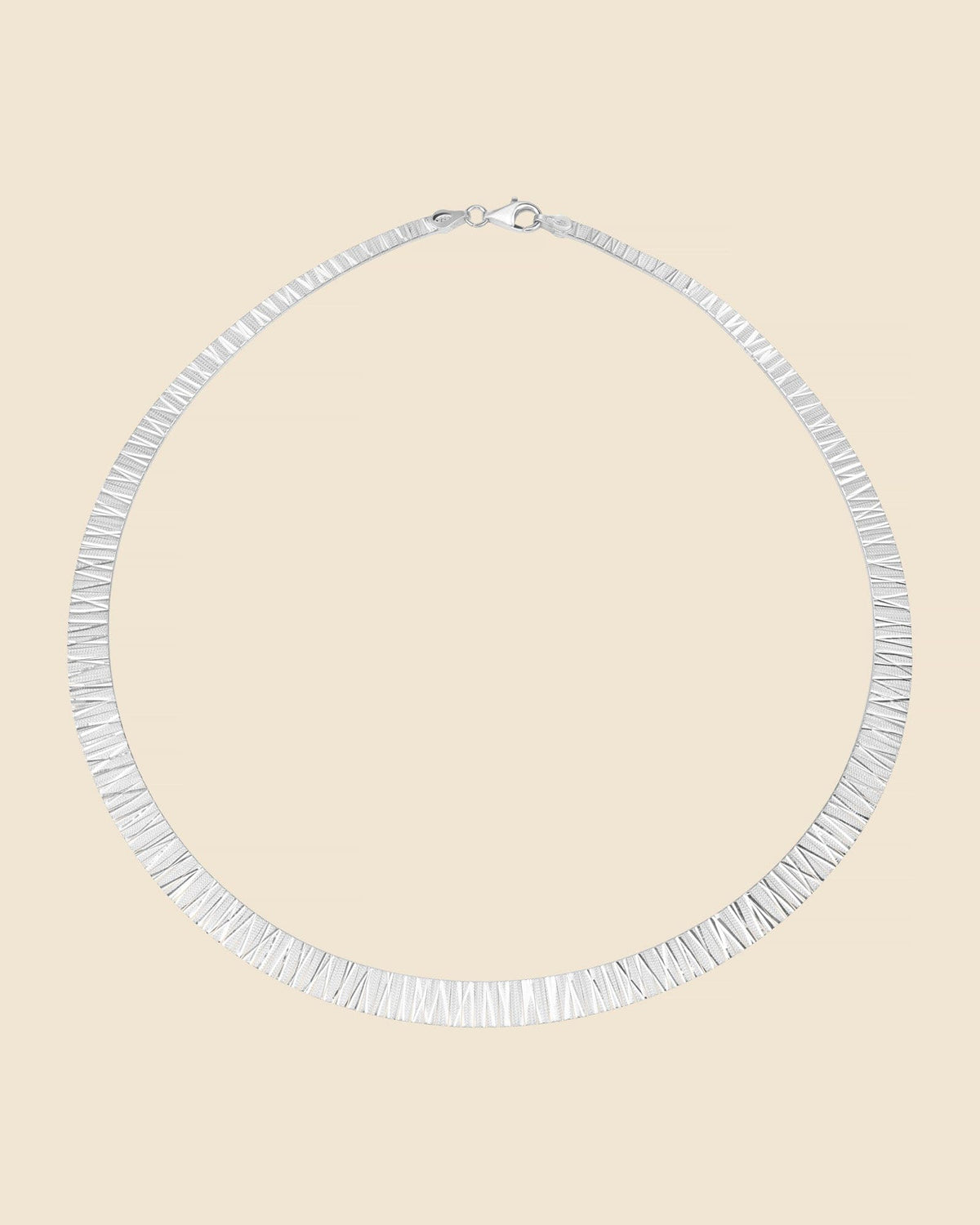 Sterling Silver Diamond Cut Collar Necklace