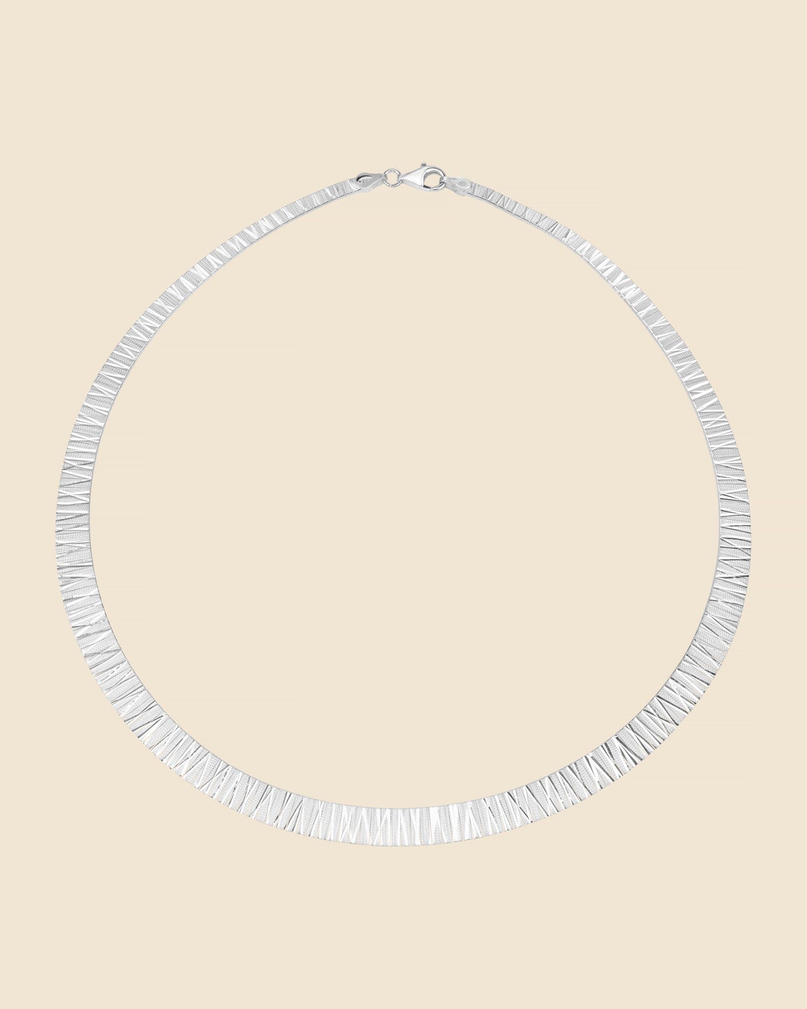 Sterling Silver Diamond Cut Collar Necklace