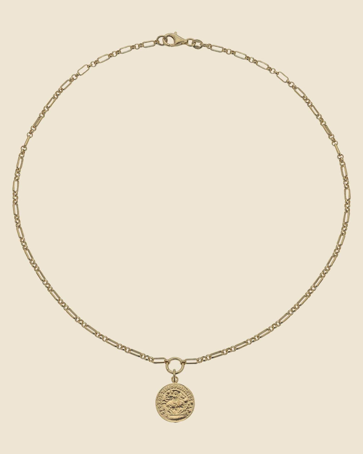 Gold Plated Roman Coin Necklace