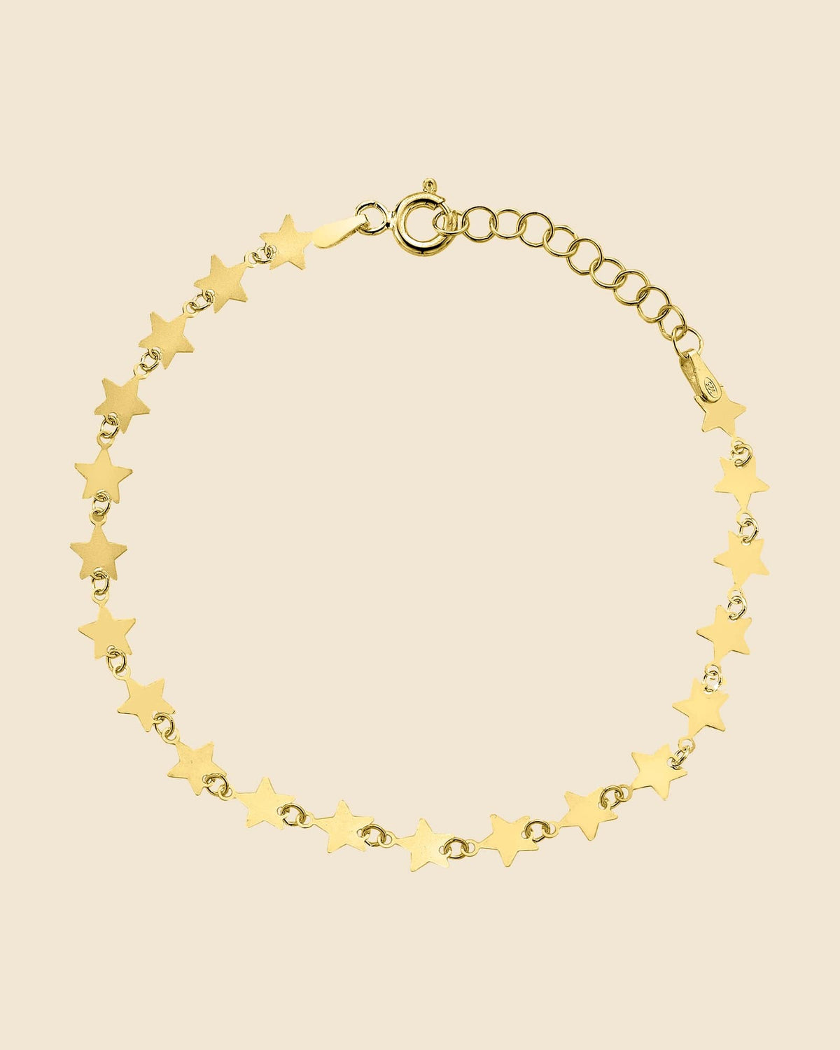 Gold Plated Flat Star Link Bracelet