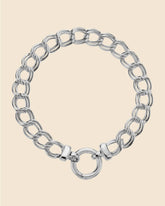 Sterling Silver Double Link Chunky Curb Chain Bracelet