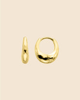 Gold Plated Hammered Curved Huggie Hoops