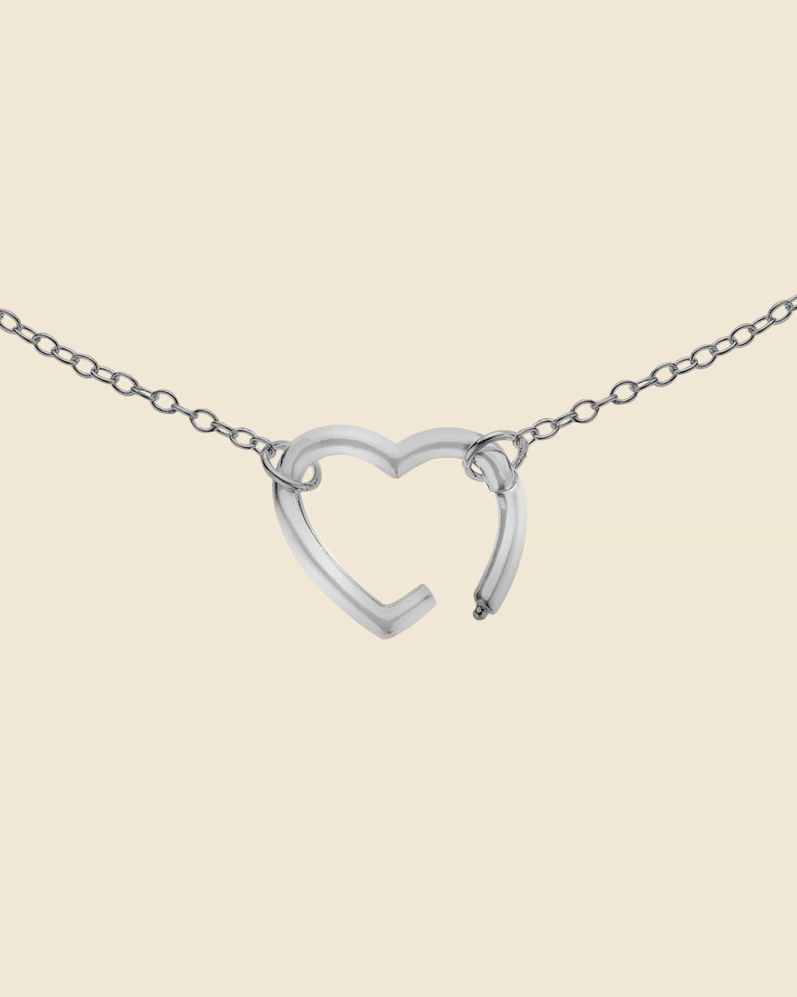 Sterling Silver Open Heart Necklace