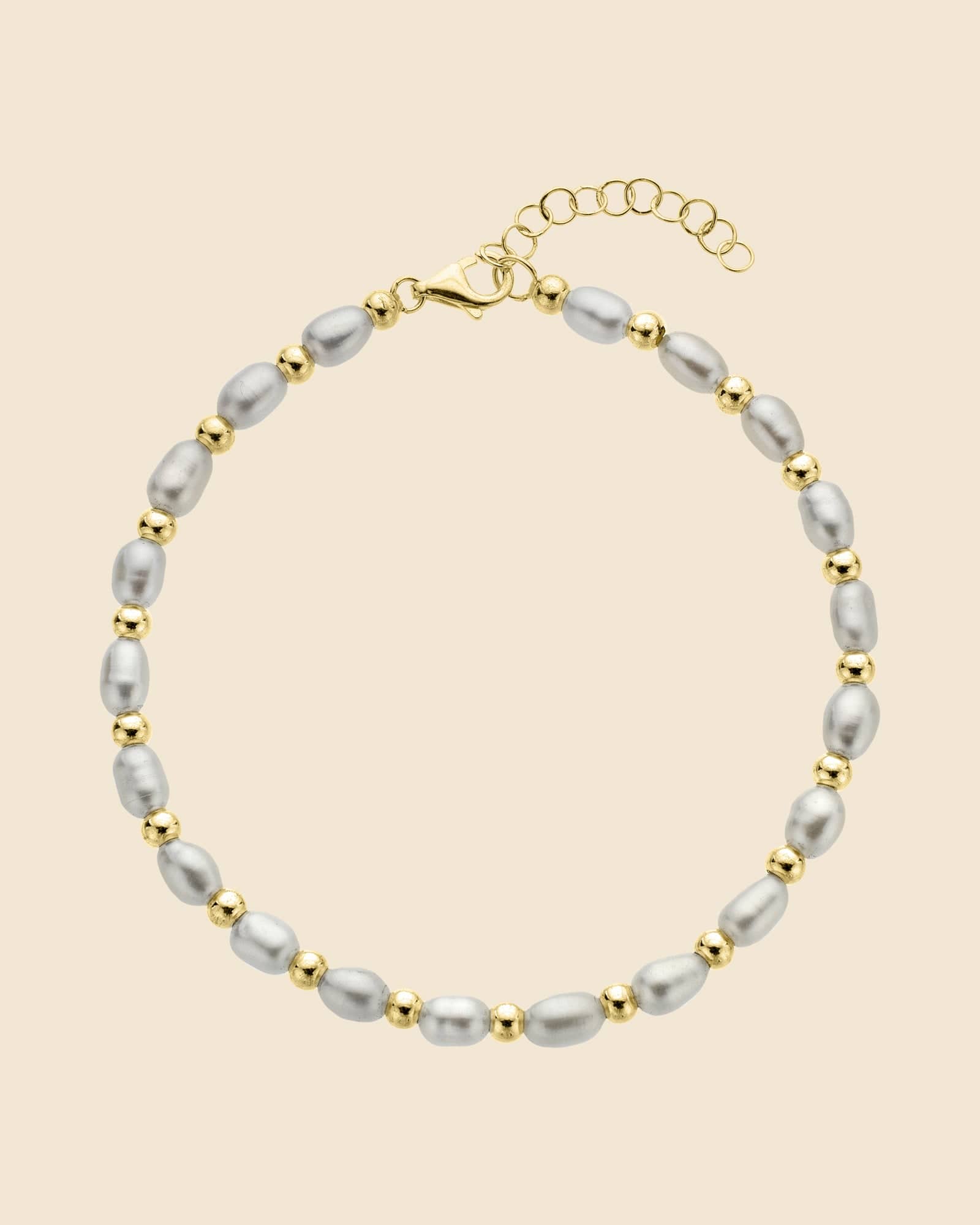 Gold Plated and Freshwater Pearl Beaded Bracelet