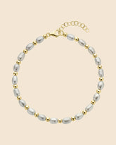 Gold Plated and Freshwater Pearl Beaded Bracelet