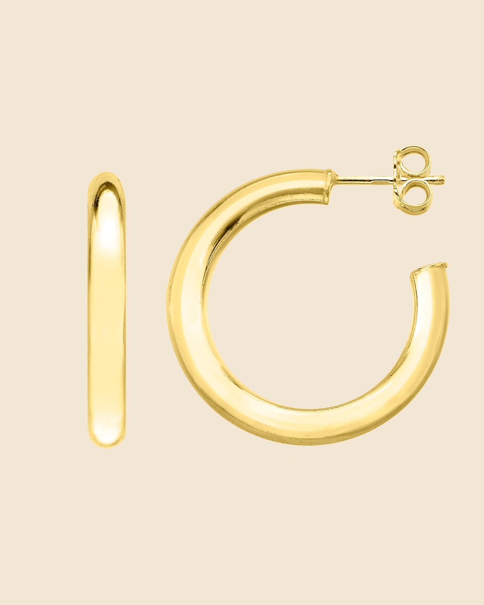 Gold Plated Chunky Tube Hoops