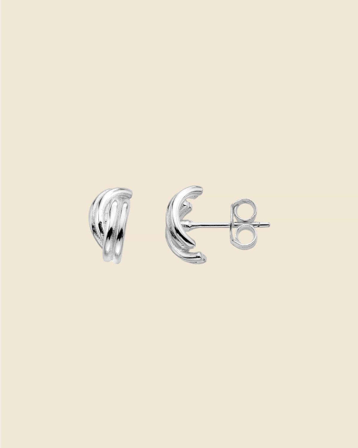 Sterling Silver Crossover Stud Earrings