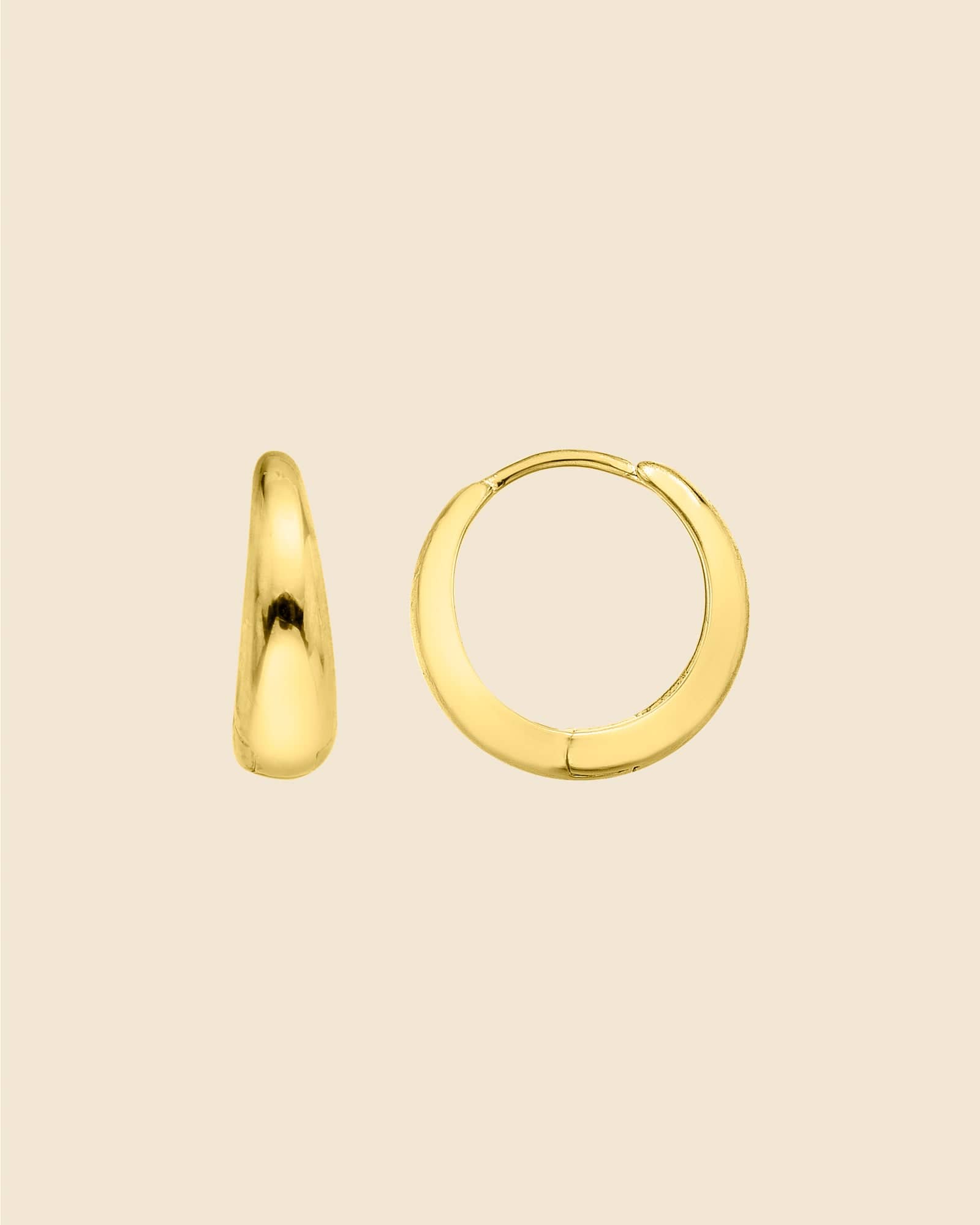 Gold Plated Tapered Huggie Hoops