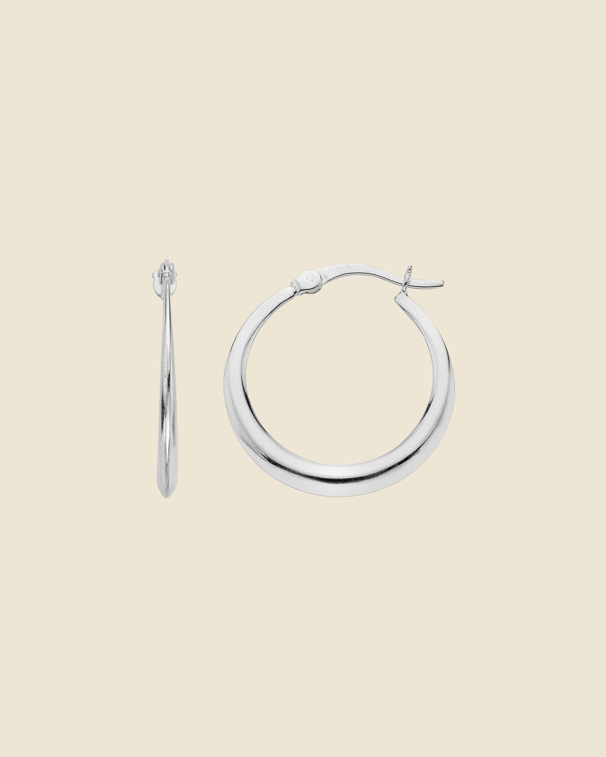 Sterling Silver Tapered Creole Hoops